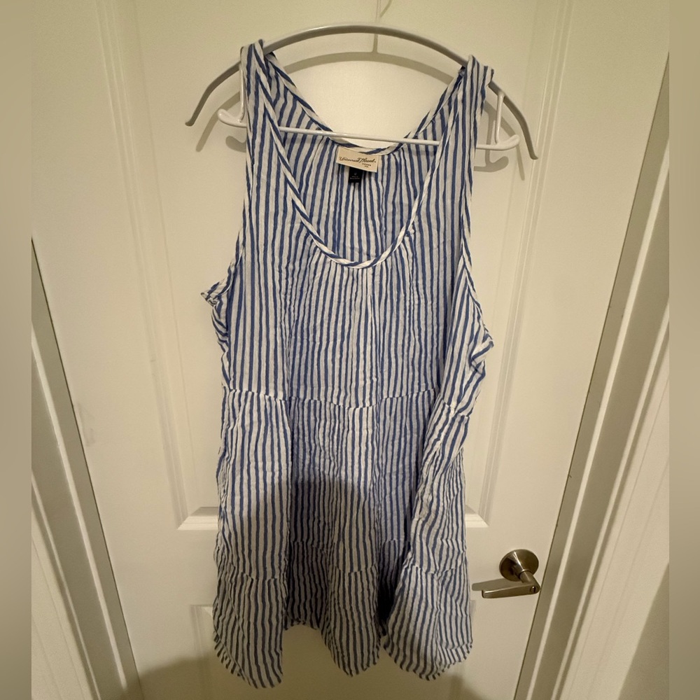 Universal Thread Navy and White Striped Blouse